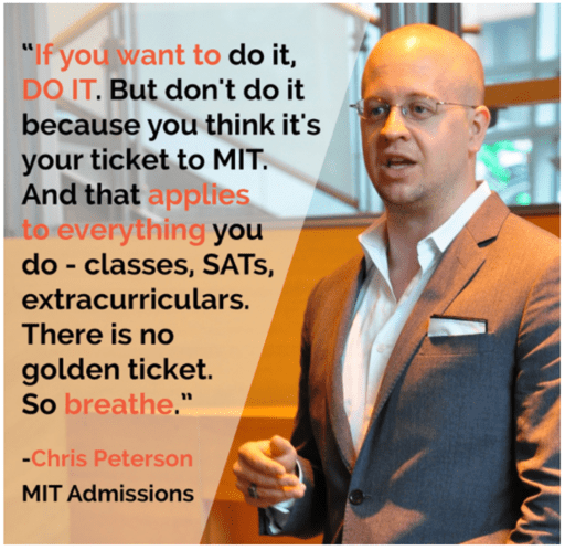 Chris Peterson MIT admissions quote